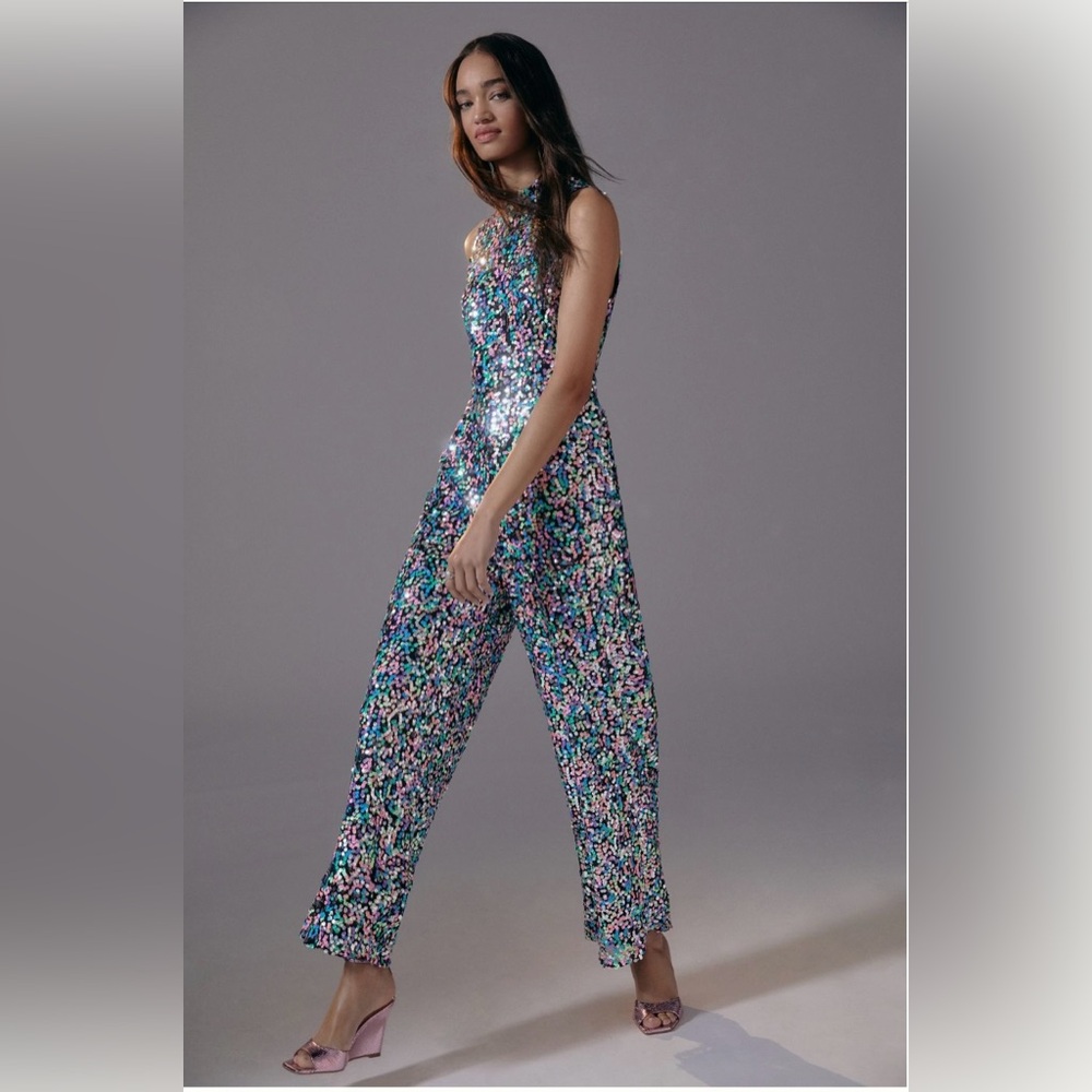 Anthropologie Hutch Multicolor Sequin Jumpsuit